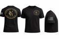Tactical Black T-shirt with gold emblem